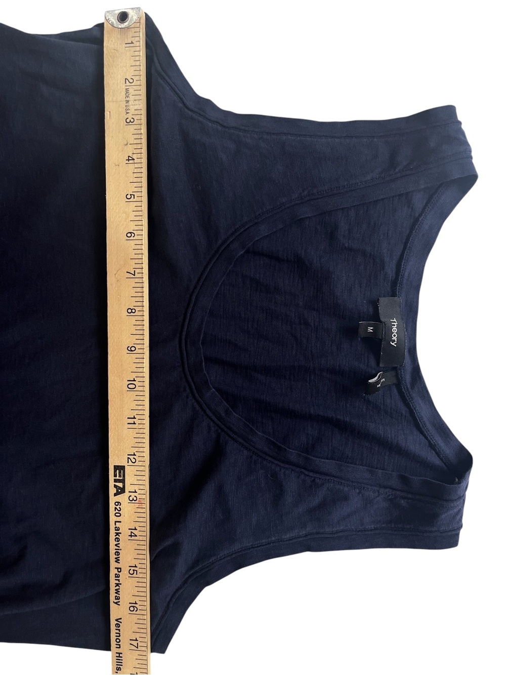 Theory Sorena Slub Pima Cotton Navy Blue Sleeveless Tank Top Medium - Picture 6 of 7